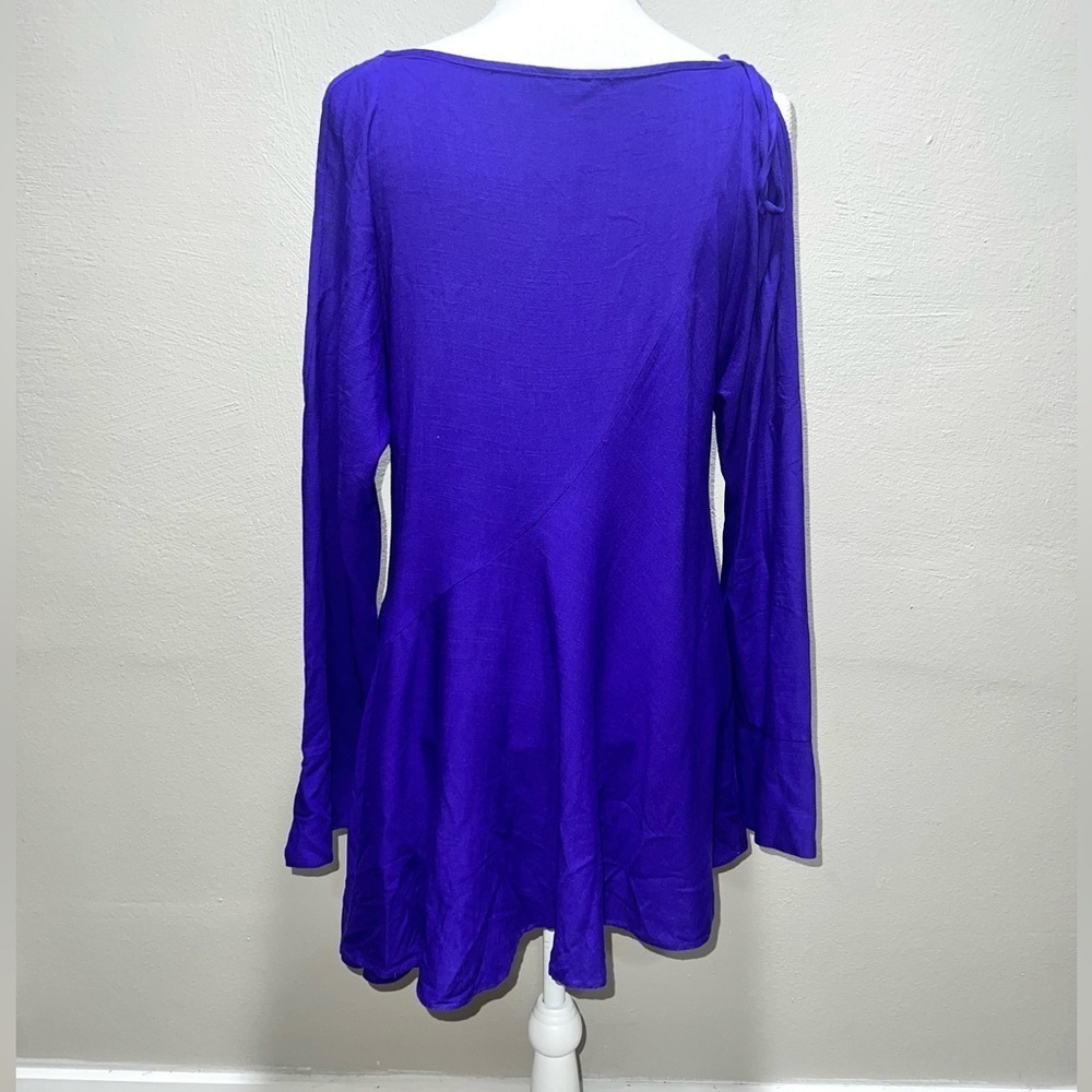 Free People Purple Clear Skies Cold Shoulder Asymmetric Dress - Picture 4 of 7